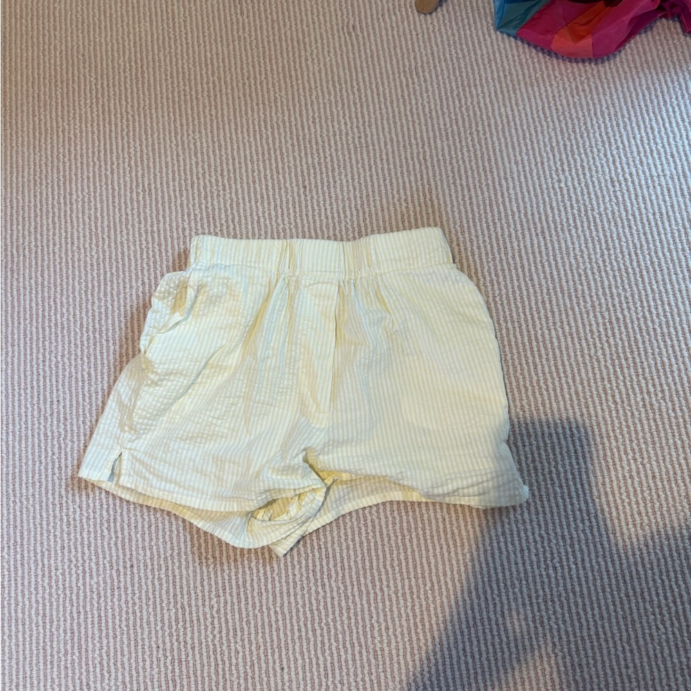 Daily Drills seersucker shorts yellow